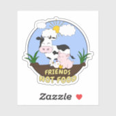 お友達が食べ物ではない – かわいい牛、豚、鶏 シール (シート)