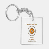 お友達とお茶 – 甘い組み合わせ – お茶のスローガン キーホルダー (正面左)