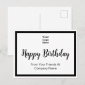 お友達とビジネスからお誕生日のメッセージ ポストカード (正面/裏面)