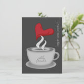 お友達とランチかわいいコーヒーカップ 招待状 (スタンド正面)