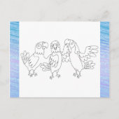 お友達と一緒に色を塗ろう！インコ | アクティビティカード ポストカード (正面)