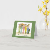 お友達と折り畳みグリーティングカード カード (黄色い花)