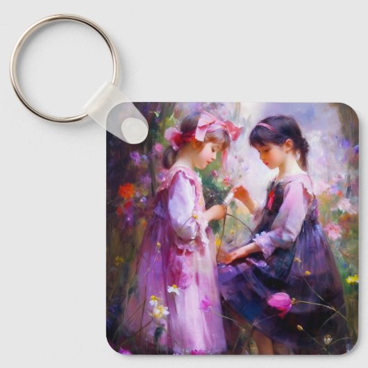 お友達と花2 キーホルダー (正面)