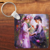 お友達と花2 キーホルダー (正面)