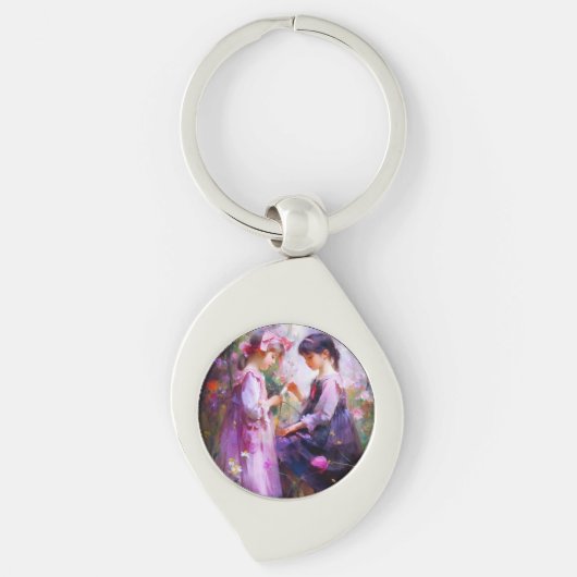 お友達と花2 キーホルダー (正面)