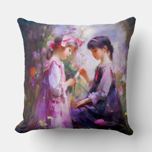 お友達と花2 クッション (正面)