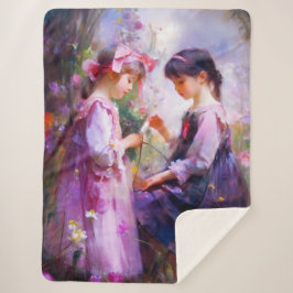 お友達と花2 シェルパブランケット