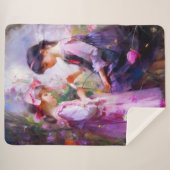 お友達と花2 シェルパブランケット (正面(横))