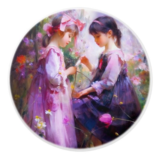 お友達と花2 セラミックノブ (正面)