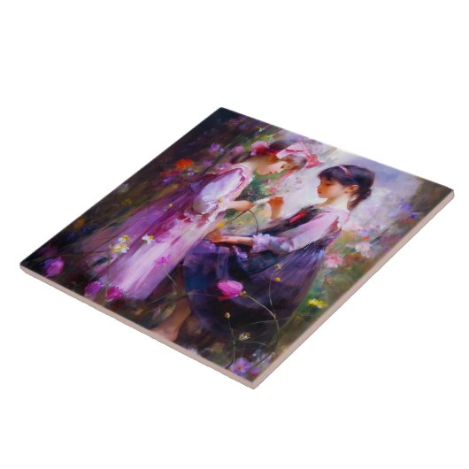 お友達と花2 タイル (側面)