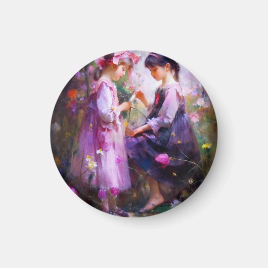 お友達と花2 マグネット (正面)