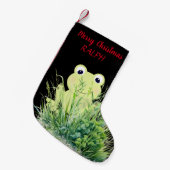 お友達に聖降誕祭最高のお祝い スモールクリスマスストッキング (正面 (吊り時))