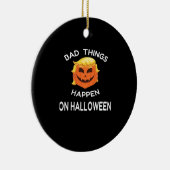 お友達のためにおもしろいハロウィーン・トランプキンが悪い セラミックオーナメント (右)