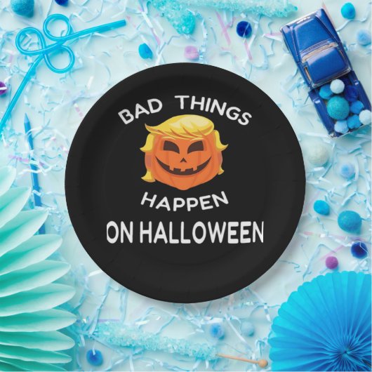 お友達のためにおもしろいハロウィーン・トランプキンが悪い ペーパープレート (パーティー)