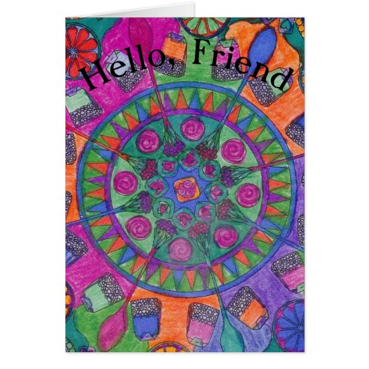 お友達の茶誕生日カード (正面)