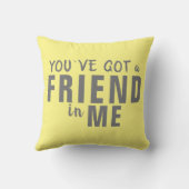 お友達˙のタイポグラフィ得イエローフレンドシップ クッション (裏面)