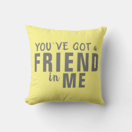 お友達˙のタイポグラフィ得イエローフレンドシップ クッション