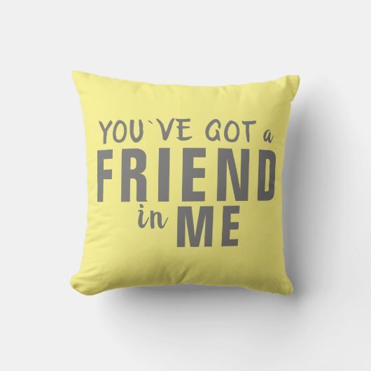 お友達˙のタイポグラフィ得イエローフレンドシップ クッション (正面)