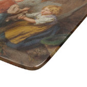 お友達(幼い遊男の子とペットのうさぎ) カッティングボード (角)