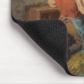 お友達(幼い遊男の子とペットのうさぎ) マウスパッド (コーナー)