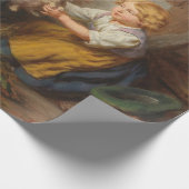 お友達(幼い遊男の子とペットのうさぎ) ラッピングペーパー (角)