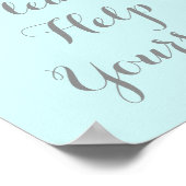 お取りください サイン ピンクの水彩 青 (角)