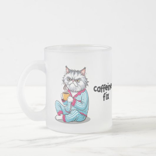 お名前おもしろいを編集できるGrumpy Cat Frosted Mug フロストグラスマグカップ (左)