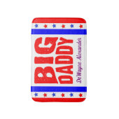 お名前でスターとストライプを飾る大きなパパ バスマット (正面縦)