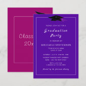 お名前とカラーでカスタマイズできる卒業パーティー招待状 招待状 (正面/裏面)