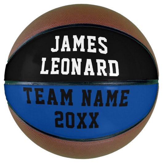 お名前とチームカラーのバスケッパーソナライズされたトル バスケットボール (正面)