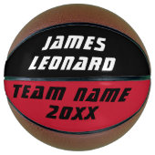 お名前とチームカラーのバスケッパーソナライズされたトル バスケットボール (正面)