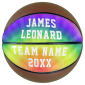 お名前とチーム絞り染めパーソナライズされたバスケットボール バスケットボール (正面)