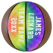 お名前とチーム絞り染めパーソナライズされたバスケットボール バスケットボール (縦)