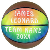 お名前とチーム絞り染めパーソナライズされたバスケットボール バスケットボール (正面)