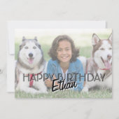 お名前と写真入り子供の誕生日カード カード (正面)