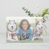 お名前と写真入り子供の誕生日カード カード (スタンド正面)