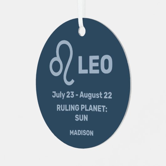 お名前と写真〔占星術の〕十二宮図Sign Leo メタルオーナメント (正面左)