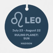 お名前と写真〔占星術の〕十二宮図Sign Leo メタルオーナメント (正面)