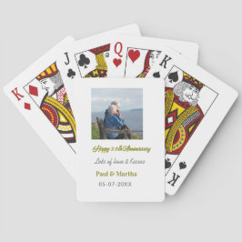 お名前と日付の写真入りモダンな結婚50周年記念 トランプ