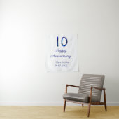 お名前と日付を追加した10周年ブルーグリッター タペストリー (インサイチュ)