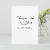 お名前と日付入りおしゃれな30歳の誕生日デザイン 招待状 (スタンド正面)