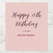 お名前と日付入り　スタイリッシュな30歳の誕生日デザイン　シンプル ワインラベル (シングルラベル)