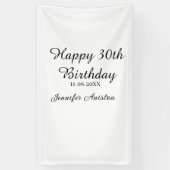 お名前と日付入り！30歳の誕生日お祝いデザイン シンプル 横断幕 (縦)