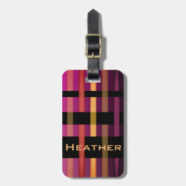 お名前と織モダンりストライプ機 ラゲッジタグ