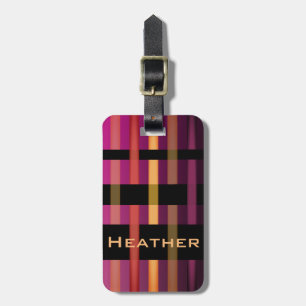 お名前と織モダンりストライプ機 ラゲッジタグ