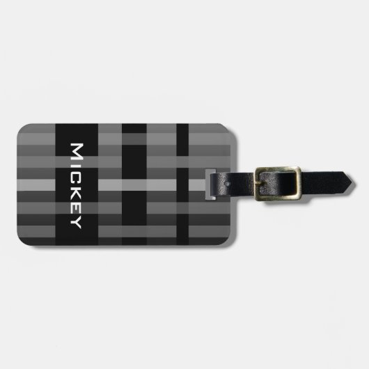 お名前と織モダンりストライプ機 ラゲッジタグ (正面横)