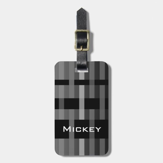 お名前と織モダンりストライプ機 ラゲッジタグ (正面縦)