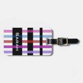 お名前と織モダンりストライプ機 ラゲッジタグ (正面横)