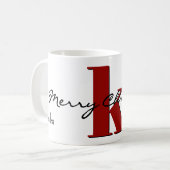 お名前と1月の誕生石ガーネットでメリークリスマス コーヒーマグカップ (正面左)