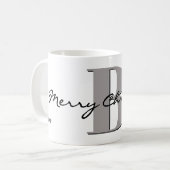お名前と10月の誕生石オパールでメリークリスマス コーヒーマグカップ (正面左)